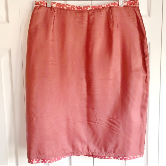 Doncaster Linen & Silk Salmon Pink Floral Print Mini Skirt Size 14 - Picture 15 of 16